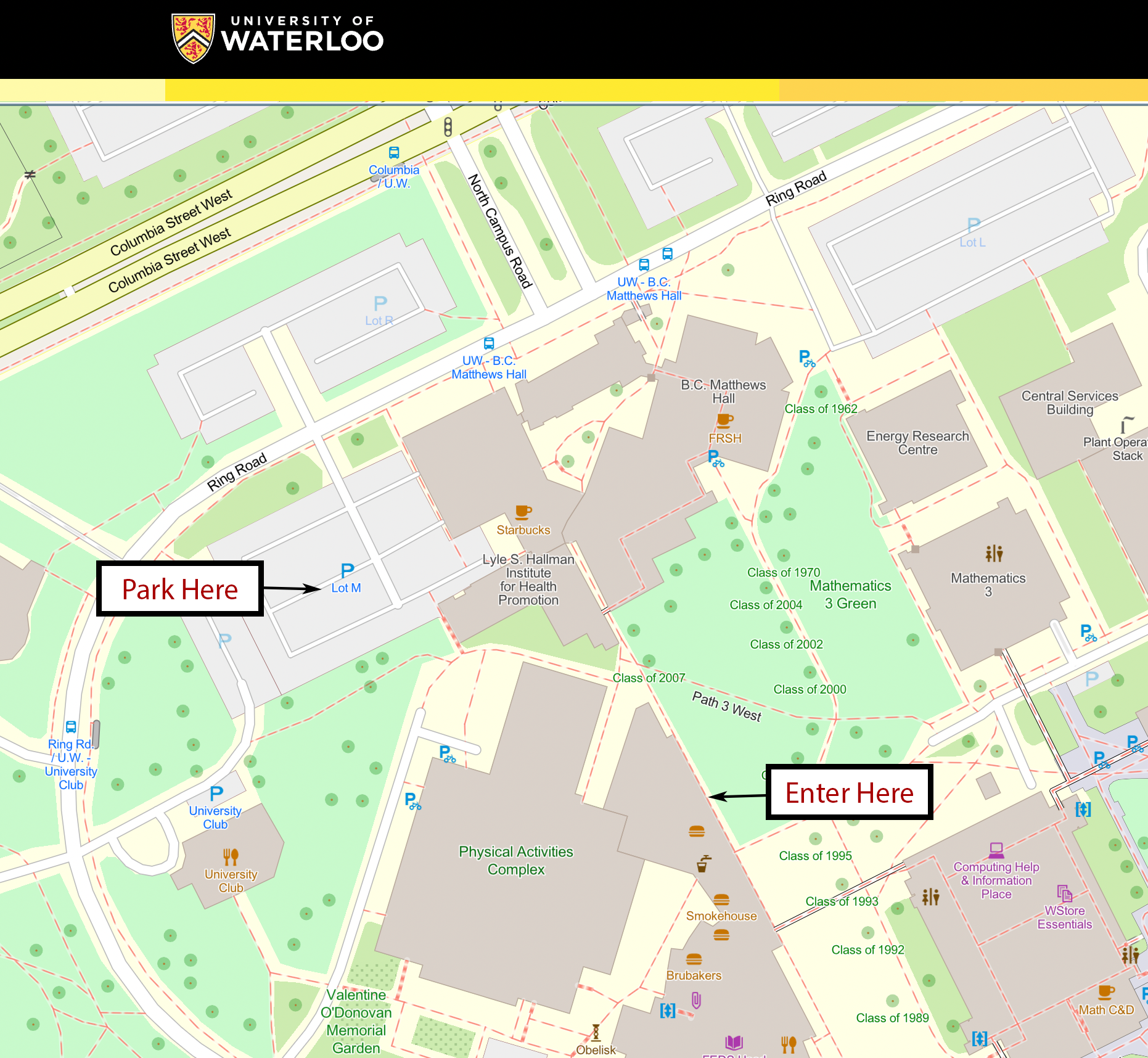 University of Waterloo (UW) Campus Map