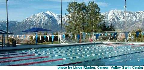 Outdoor pool at Carson Valley Swim Center, photo by Linda Rigdon