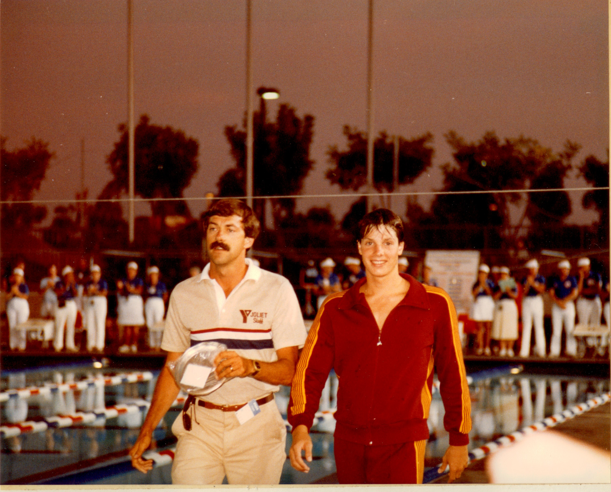 David Sims with Coach Tim Hill at 1980 Olympic Trials