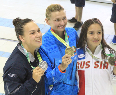 Molly Likins took the silver medal and set a new Deaf American record in the 100 Breaststroke